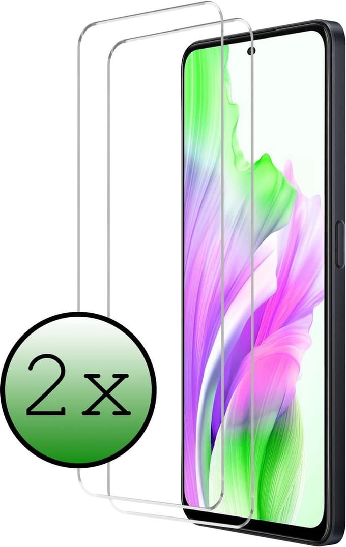 Screenprotector - 2 Stuks Geschikt voor OPPO A58 - Extra Sterk - Beschermglas - Gehard Glas - Tempered Glass - Screen Protector