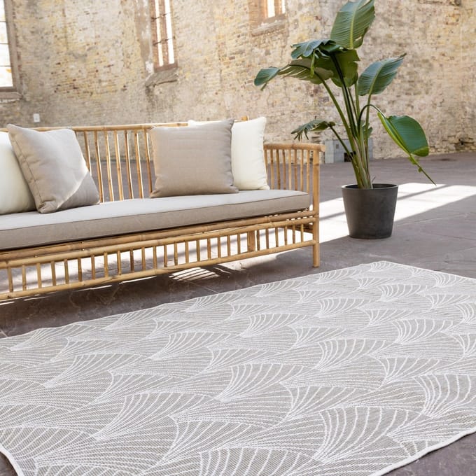 Buitenkleed Deco bruin/grijs dubbelzijdig - 160 x 230 cm - (M)