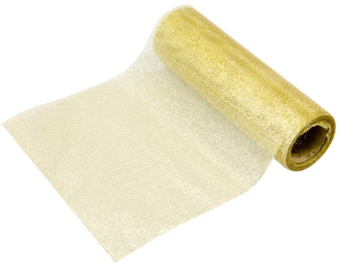 HOBI - Gouden metallic lint 5 m x 15 cm van fijn glitter tule