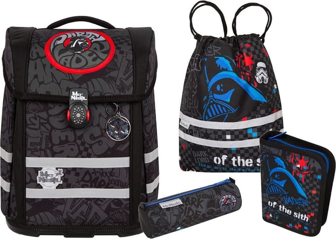 McNeill Schooltas Ergo Perfecto Star Wars Schoolbag Set 5-delig Darth Vader Donkergrijs