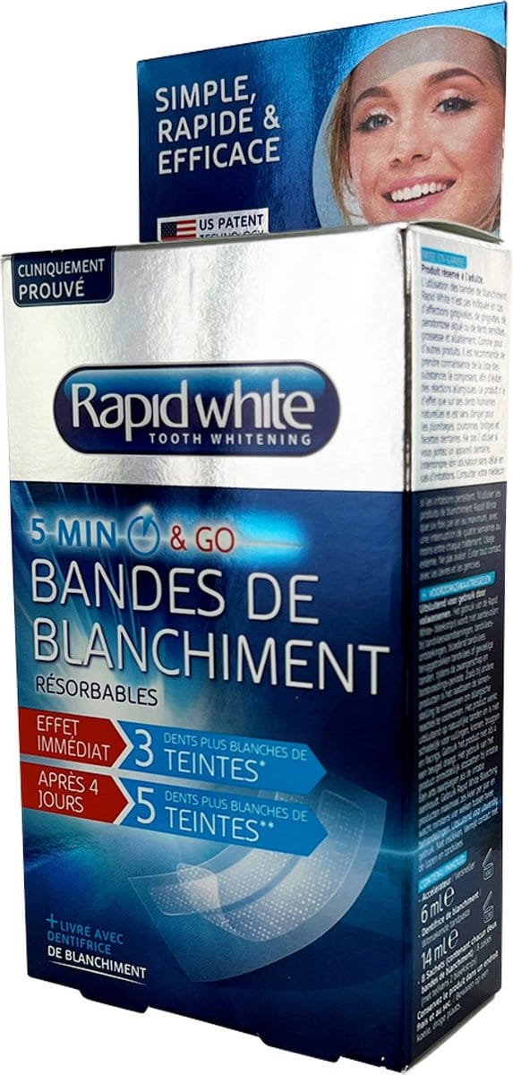 Rapid White Oplossende Bleaching Strips - 16 stuks