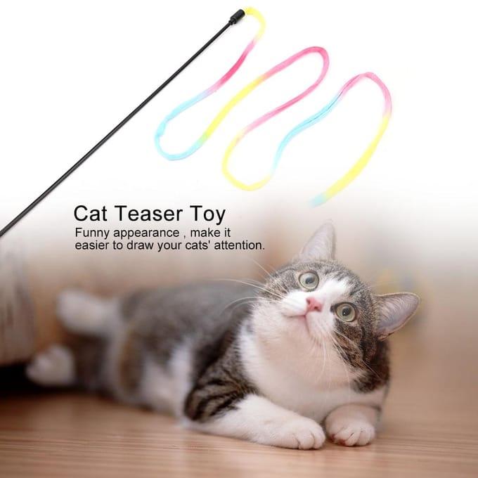 Grappig kattenspeelgoed, kattenspeelgoed, kattenspeelgoed, speelstokje, interactieve speelset white