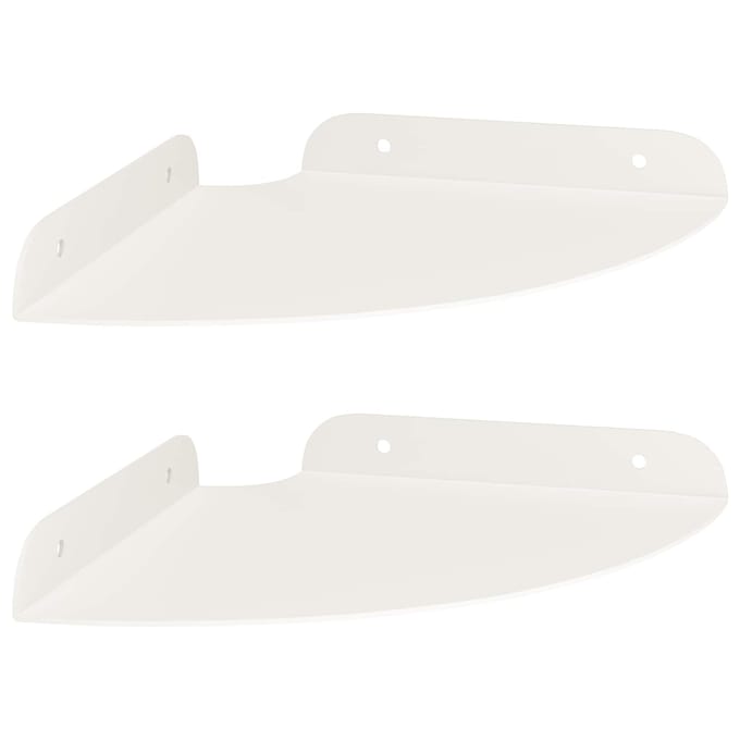 vidaXL - Hoek - Plank - 2 - st - Wit - 18 - x - 18 - x - 2 - cm