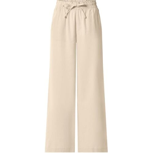 ESMARA Dames broek met linnen (Beige, XS (32/34))