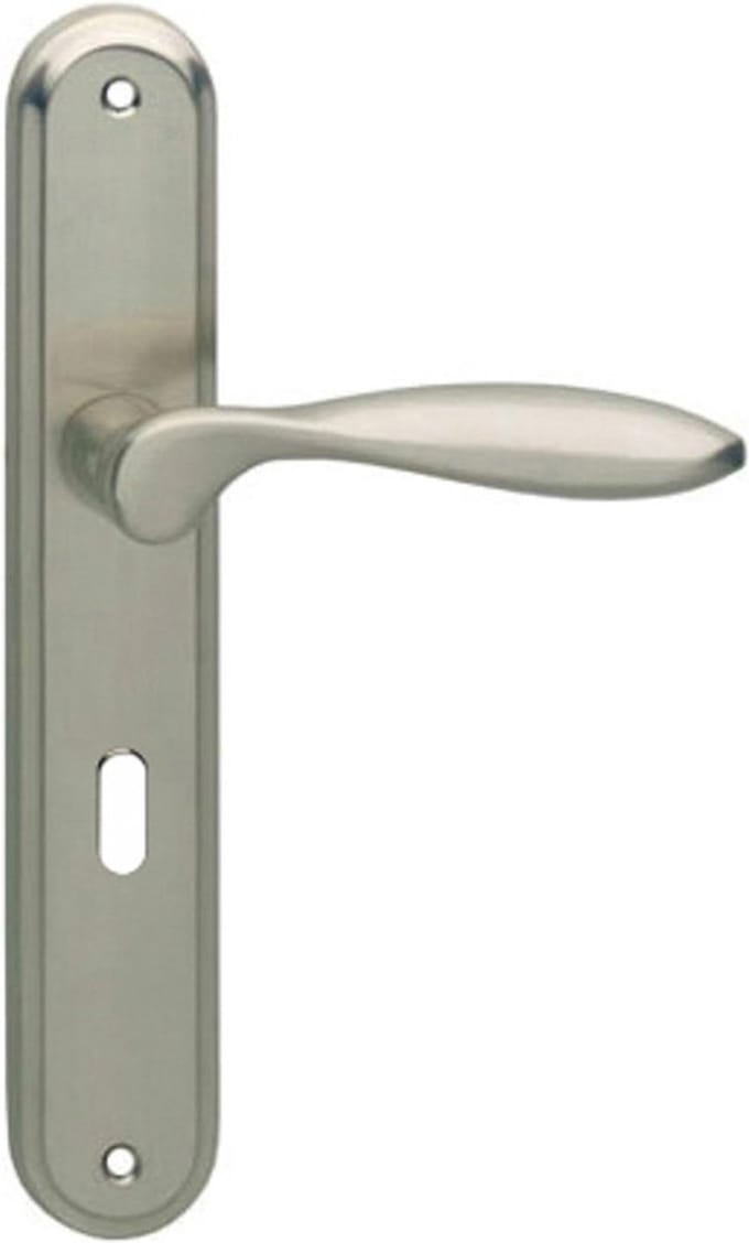 Intersteel Deurkruk George op schild sleutelgat 56 mm nikkel mat