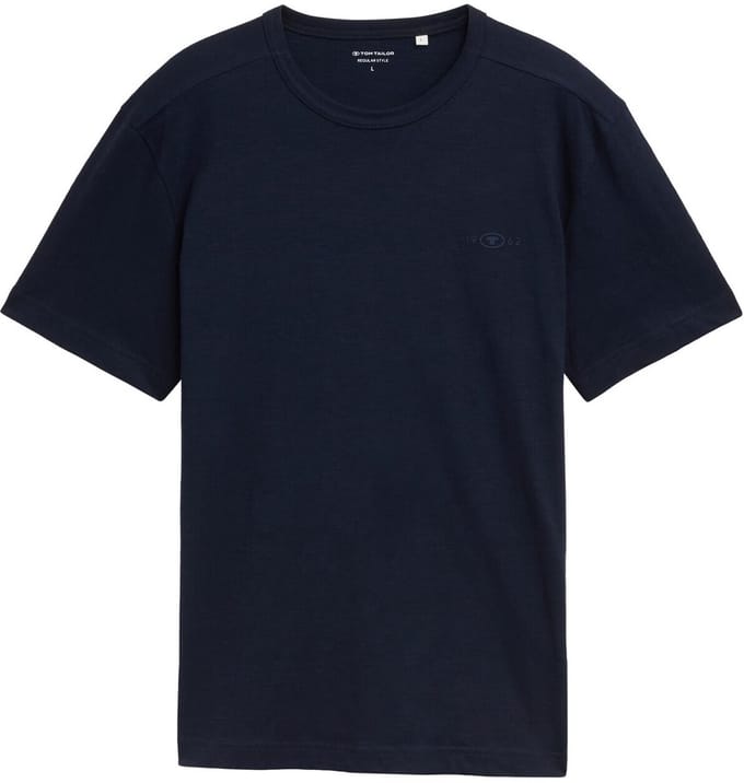 Tom Tailor - Basic T-shirt van katoen - Maat M - sky captain blue