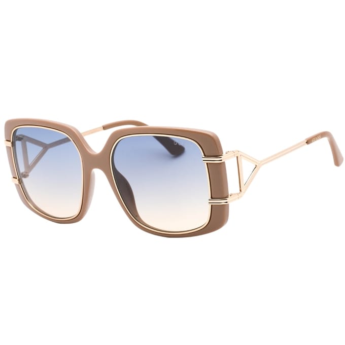 Guess gradiëntblauwe glanzende beige zonnebril