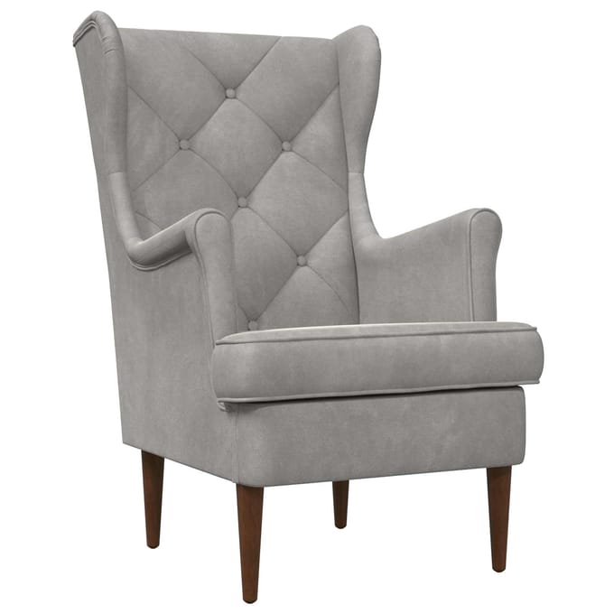 vidaXL - Fauteuil - Lichtgrijs - Fluweel