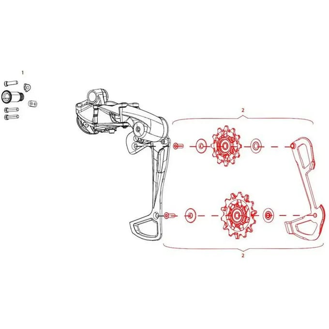 Achterderailleur Sram Rd Gx Eagle Pulleys And Inner Cage