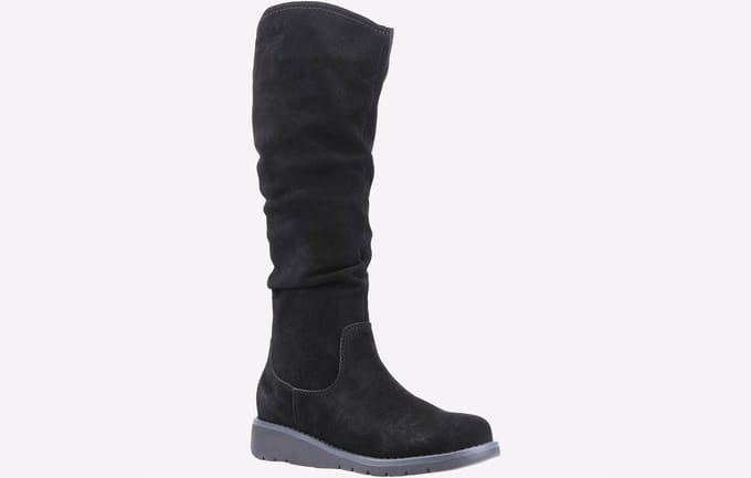 Hush Puppies Lucinda Suède Dames Zwarte Laarzen