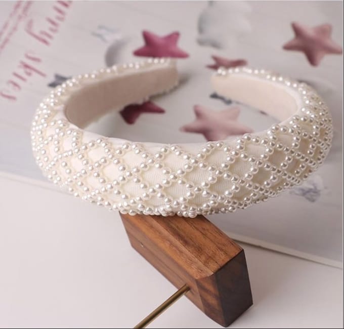 Emilie collection - Haarband - parels - wit - diadeem