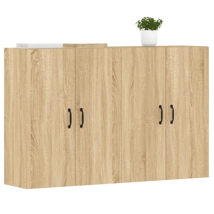 vidaXL - Hangkasten - 2 - st - bewerkt - hout - sonoma - eikenkleurig