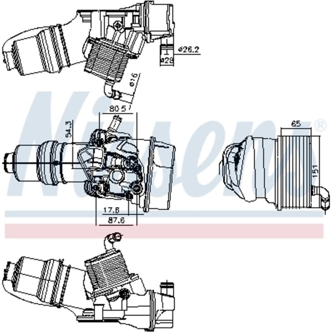 Olie radiator, motorolie NISSENS 91309