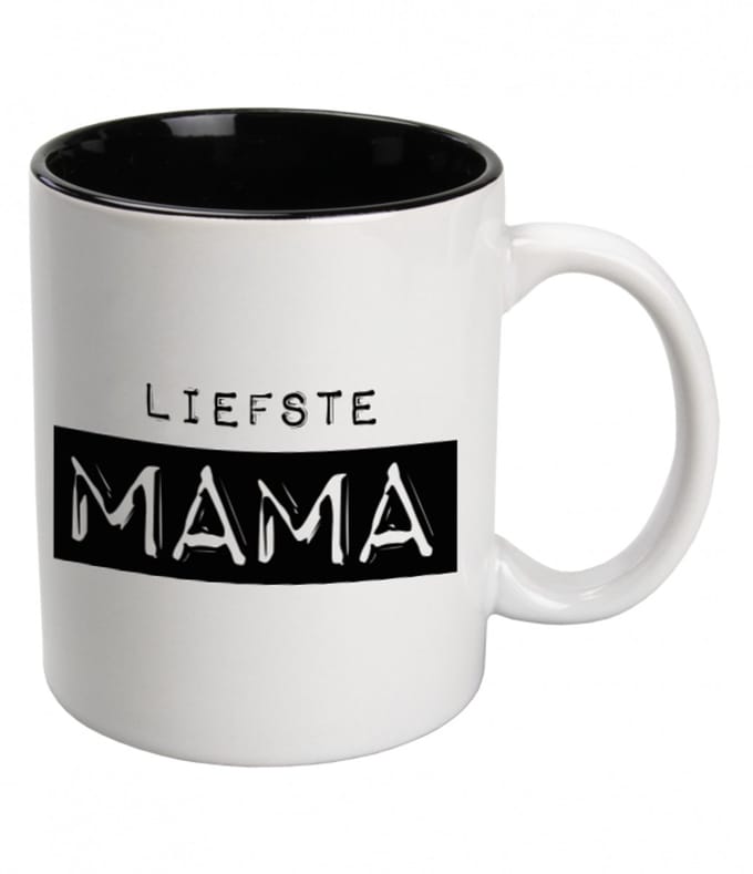 Mok met tekst | Liefste mama | Kleur: Zwart wit