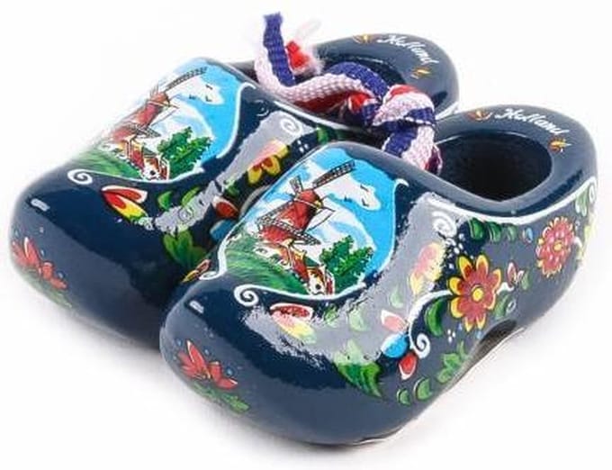 Houten Klomp Paar Holland Blauw 6 Cm - Souvenir