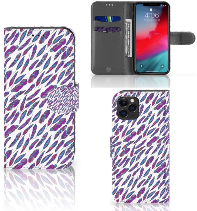 Apple iPhone 11 Pro Telefoon Hoesje Feathers Color