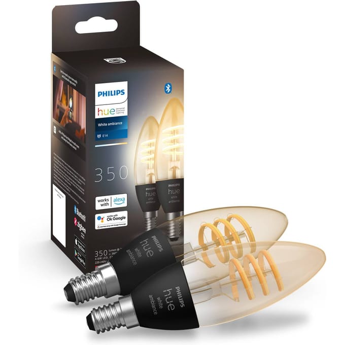 Philips Hue filamentkaars - warm- tot koelwit licht - 2-pack - E14