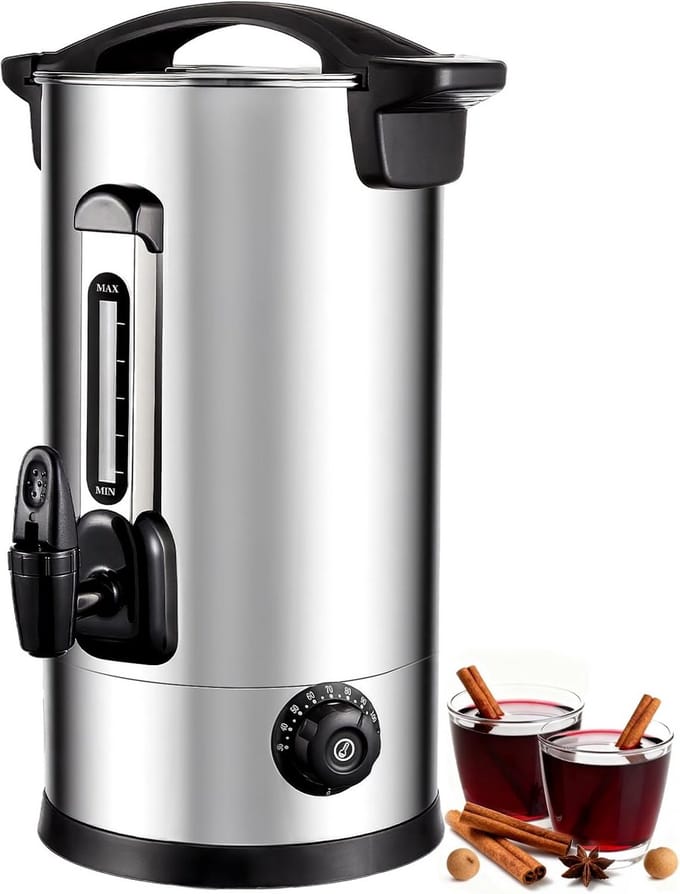 Warmhoudkan 8L RVS - Drankdispenser met Tap, Thermostaat 30-110°C