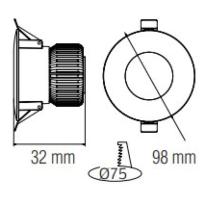 LED Downlight - Inbouw Rond 8W - Helder/Koud Wit 6400K - Mat Wit Aluminium - Ø98mm