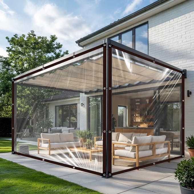 Dailygoods- Dekzeil Waterdicht - Transparant/Doorschijnend - Multifunctioneel - Met Ogen - 1 x 2 m - Duurzaam Polyethyleen - Zeil