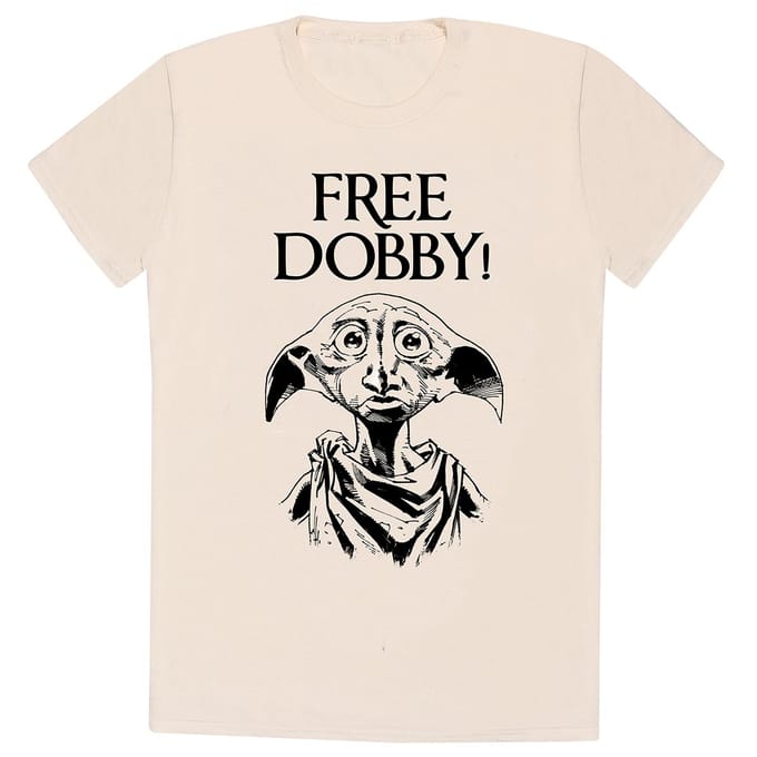 Harry Potter Unisex Volwassenen Gratis Dobby T-Shirt (Natuurlijk)