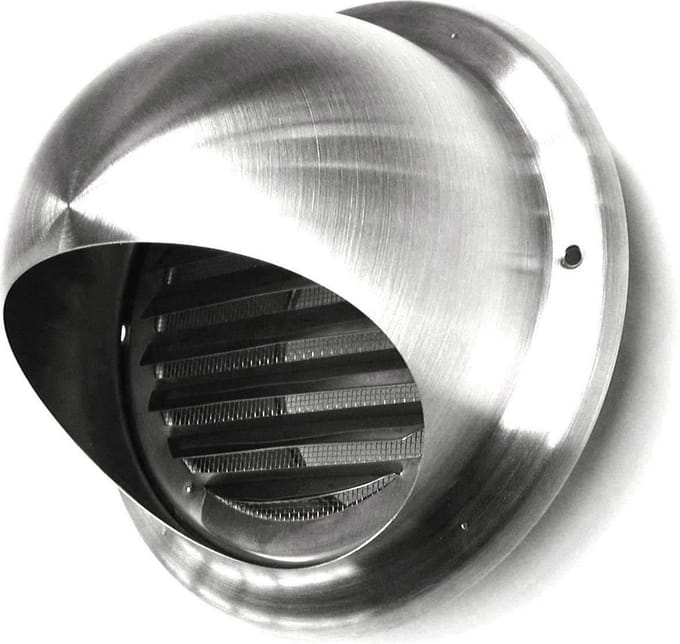 Paneir Airdesigns - Bolrooster Ø 100 mm - vaste lamellen - geborsteld RVS