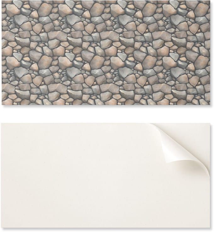 Decoratief paneel met afbeelding, 120x60 cm, met steenstructuurpatroon.