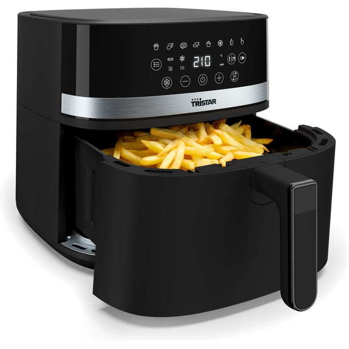 Tristar Airfryer FR-9418 - 8L - Grote Capaciteit XXL - PFAS Vrij - 7 programma's - Warmhoudfunctie - 2000 Watt