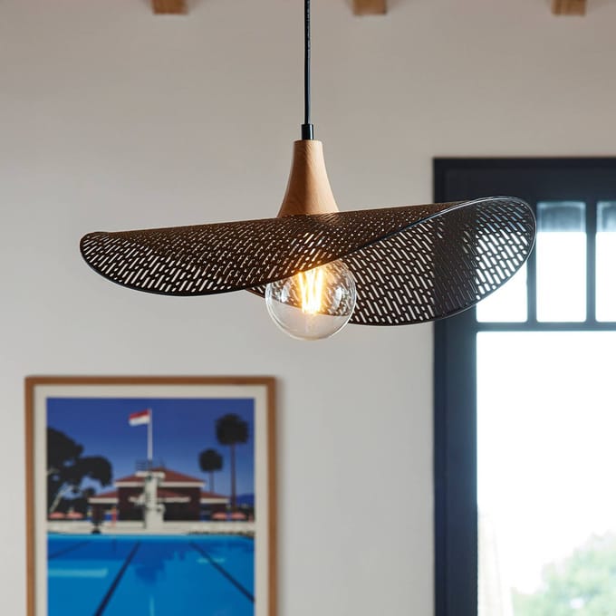 COREP Hanglamp Honu, zwart, Ø 48 cm, metaal
