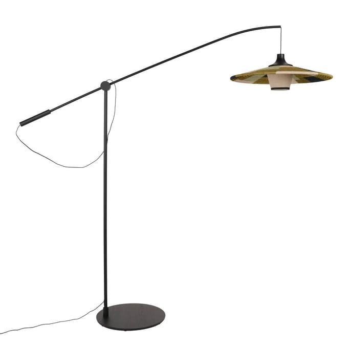 Forestier Parrot vloerlamp met abacá-kap, groen