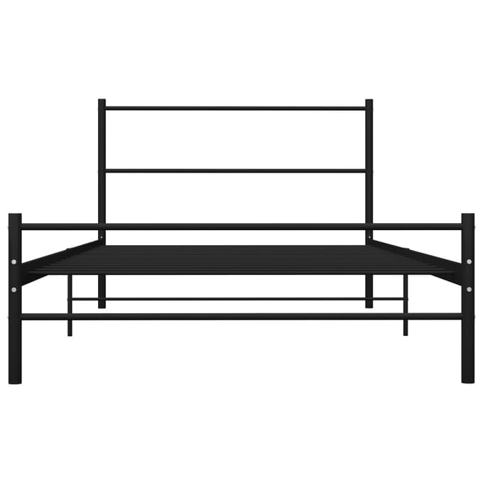vidaXL - Bedframe - metaal - zwart - 90x200 - cm