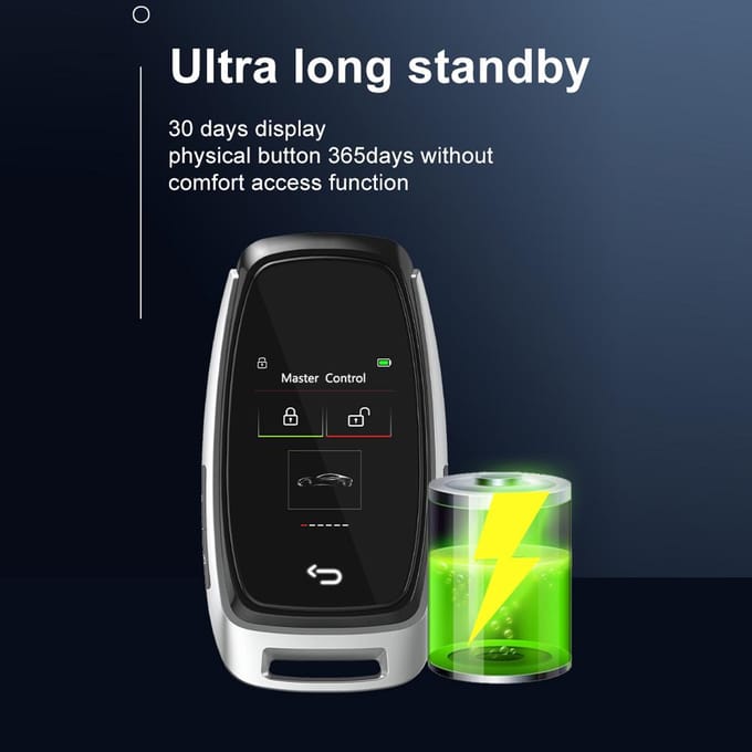 Auto Intelligente Sleutel met LCD Touchscreen Comfort Access Keyless Entry Contactloze Afstandsbediening Deur black