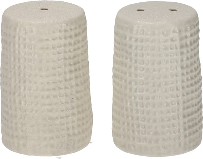 JENS Living Wafel Peper & Zout Set - Keramiek - Steengrijs