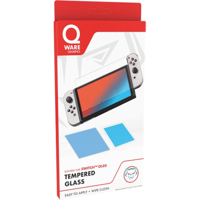 Qware Gaming - Tempered Glass - geschikt voor Nintendo Switch OLED - Screenprotector - Gehard Glas - Transparant