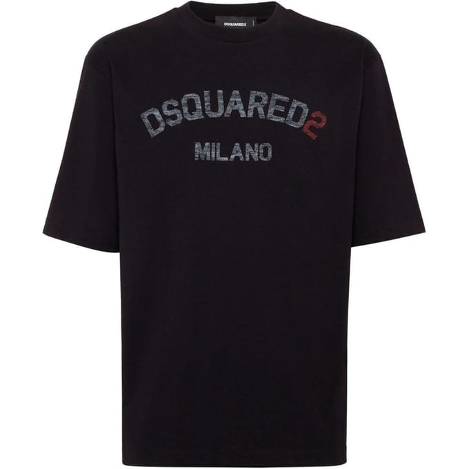 DSquared2 Heren Milano Logo T-Shirt (Zwart)