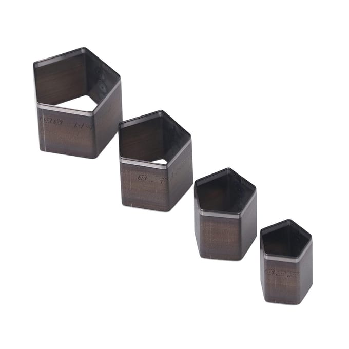 4 Pièces Matrices de Découpe Pentagon en Acier Alliage Moule de Découpe Cuir pour Artisanat Cuir DIY black