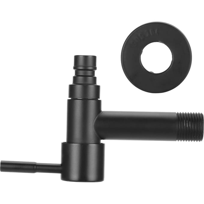G1/2in Zwart Roestvrij Staal Wasmachine Kraan Enkel Koud Spoelbak Kraan Waterkraan Zwart Kort black