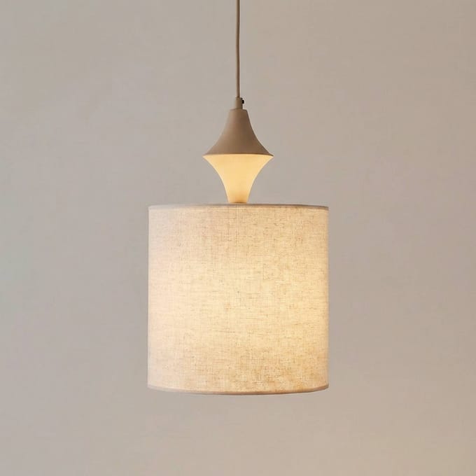 TK Lighting Hanglamp Amura, beige/zandkleurig, stof, Ø 25 cm, E27