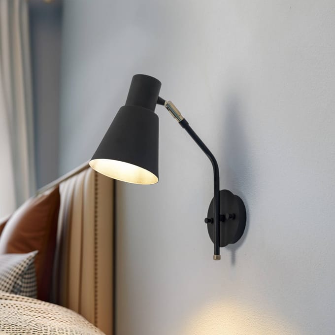 Opviq Wandlamp Sivani MR-664 1-lamp zwart/goud