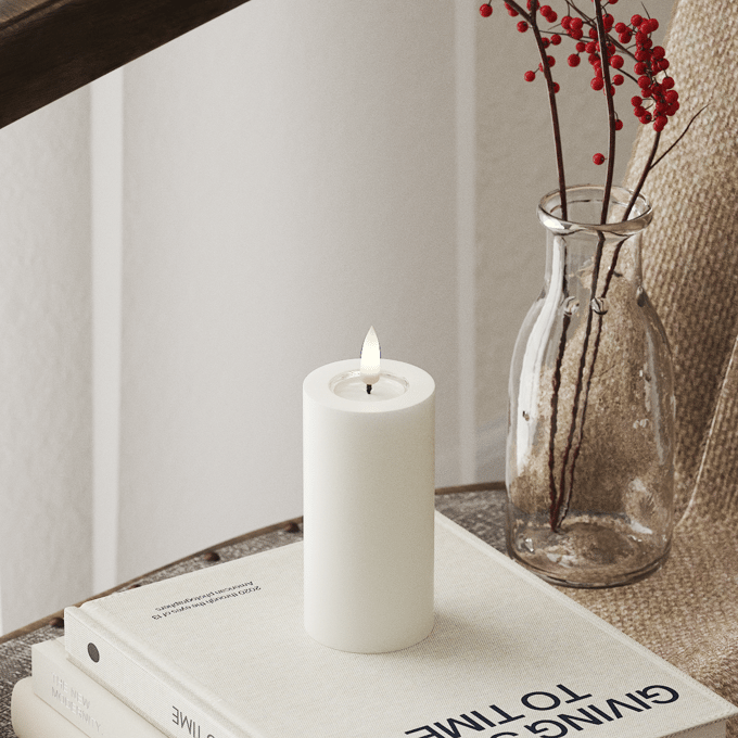 Luxe LED kaars - Wit LED Candle 5 x 10 cm - net een echte kaars! Deluxe Homeart