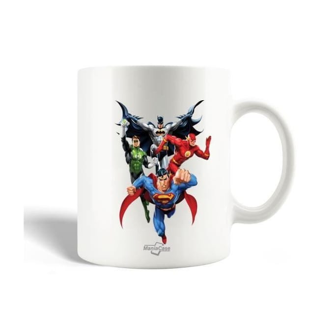 Mug en Céramique - Superman - Gris Rouge Bleu Et Vert - 30cl - Compatible Lave-Vaisselle - Rond