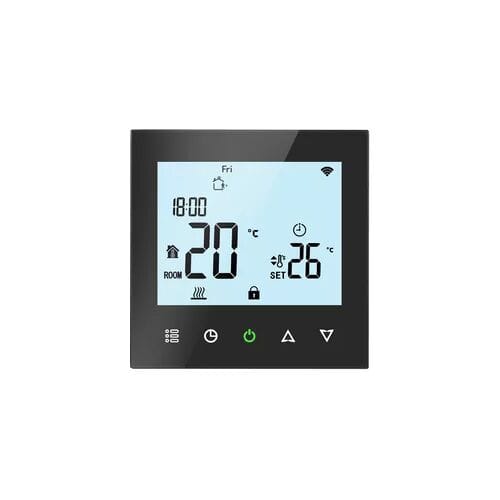 Quality Heating - Elektrische vloerverwarming thermostaat - 5 daags programmeerbaar - touch screen - PRF-78 zwart - Universeel toepasbaar