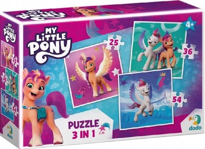 My Little Pony Puzzel Set 3-in-1 (25, 36, 54 Stukjes)