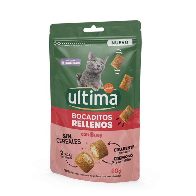 Voordeelpakket: 3x 60g Ultima Snacks Gevulde Hapjes met Rund