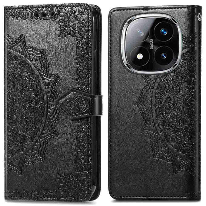 imoshion Hoesje - Geschikt voor Xiaomi Redmi Note 14 Pro 5G - Mandala Bookcase - Zwart