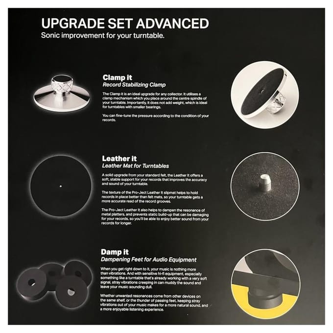 Pro-Ject Upgrade Set Advanced - Verbeterde Geluidskwaliteit - Duurzame Componenten - Eenvoudige Installatie - Zwart