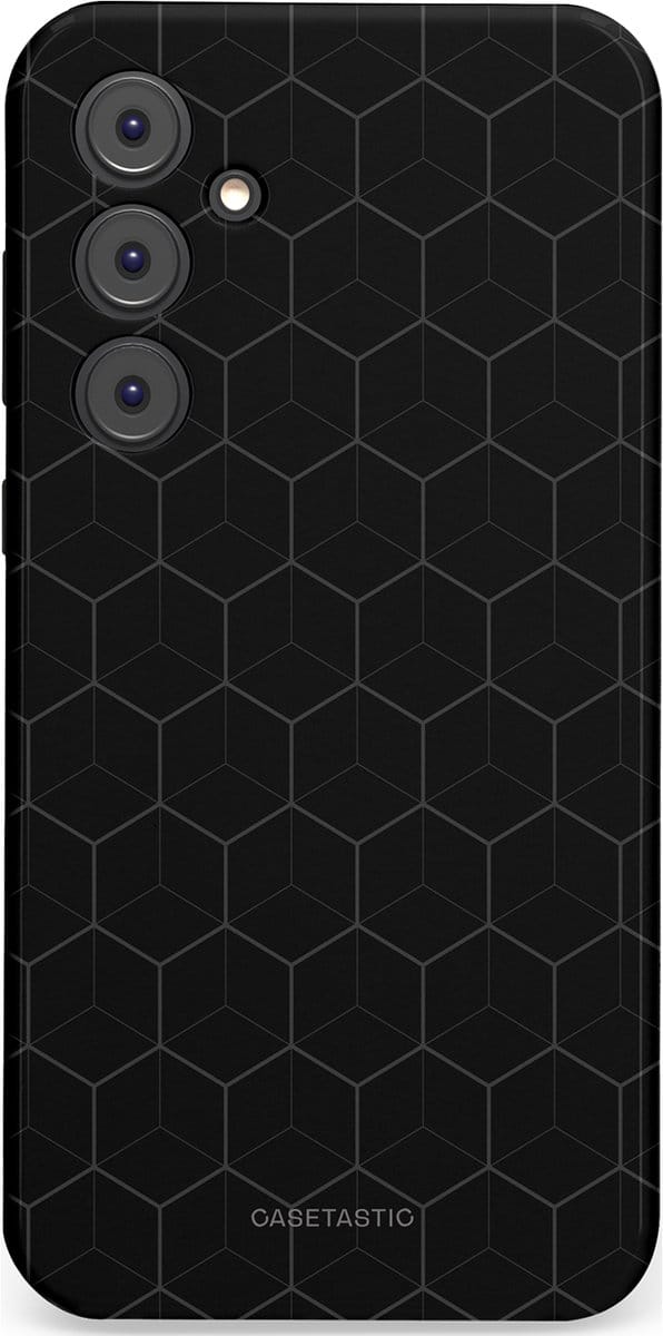 Casetastic hoesje geschikt voor Samsung Galaxy A35 - Dubbellaagse bescherming - Hexago - Fashion Case - Zwart