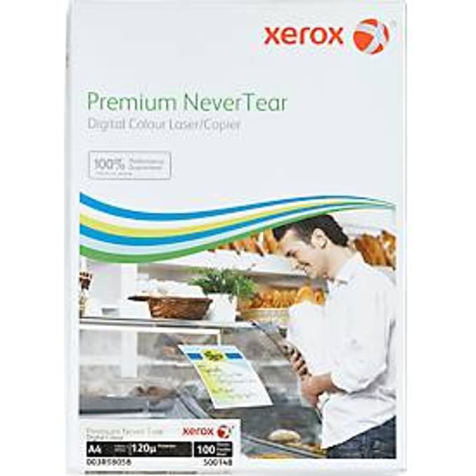 Synthetisch papier Xerox Premium NeverTear, DIN A4, 120 µm, wit mat, 1 pakje = 100 vellen