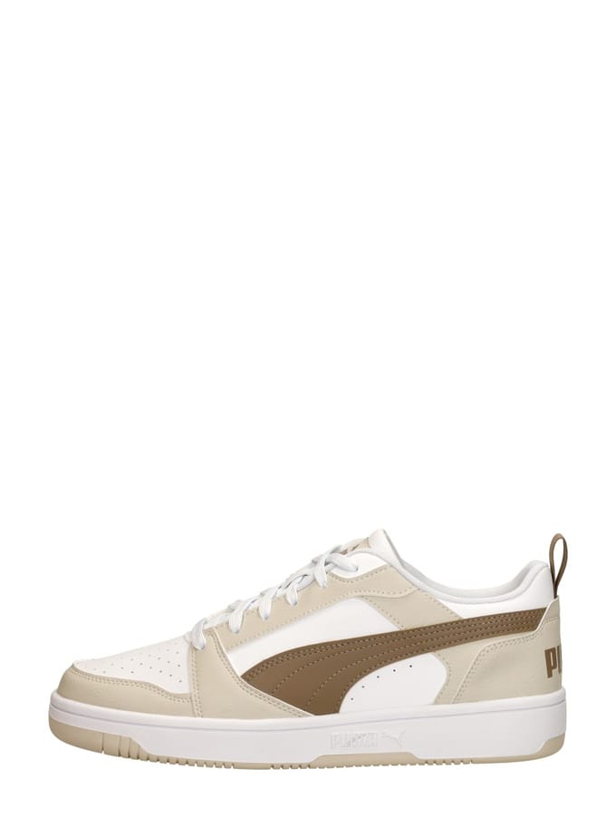 PUMA Rebound v6 Low Unisex Sneakers - PUMA White-Totally Taupe-Alpine Snow