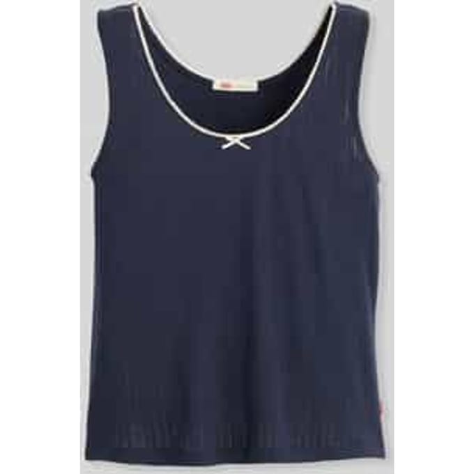 Slim fit top van puur katoen met strikdetail